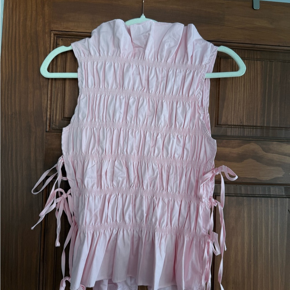 Peppermayo Light Pink Ruched Blouse